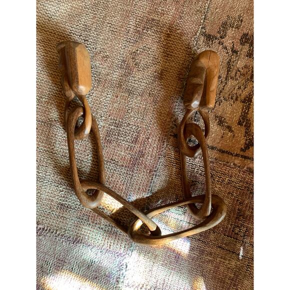 Wooden African Wedding Marriage Chain Hand Carved Vintage Vibes - Picture 6 of 9